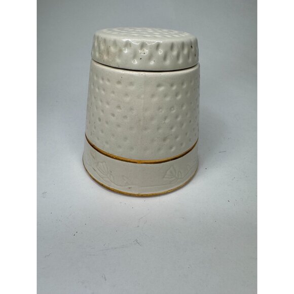 Vintage The House Of Webster US Made Ceramic Textured Thimble Shaped Container 5 - Picture 12 of 16